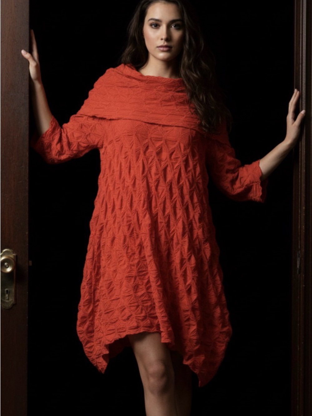 Vibrant Red Seven Karat Long Sleeve Off Shoulder XLCollar  Party Holiday Dress